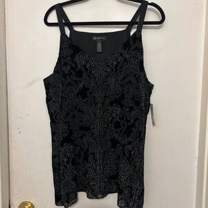 Women's Black Embroidered Top
